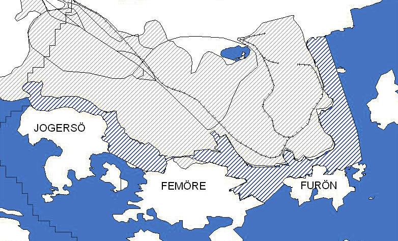 Handlingsprogram för en säkrare och tryggare kommun I Trosa, bild 3 nedan, begränsas området till vattnen Tureholmsviken, Trosa Hamn och Östra stadsfjärden, begränsade av en linje från nordöstra