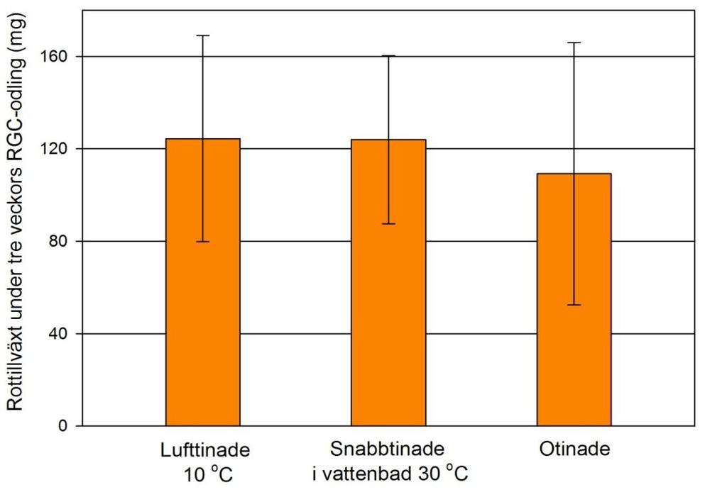 Anders Lindström och Elisabeth Wallin 3 Resultat och diskussion Den tre veckor långa odlingen i RGC miljö gav inga indikationer
