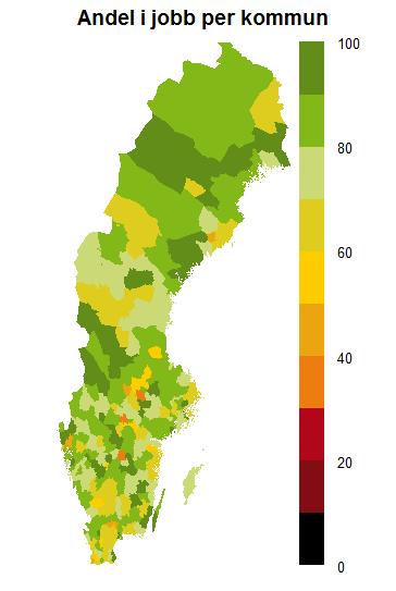 Deltagare från norra och mellersta Sverige får i större utsträckning ett jobb under sin omställning.