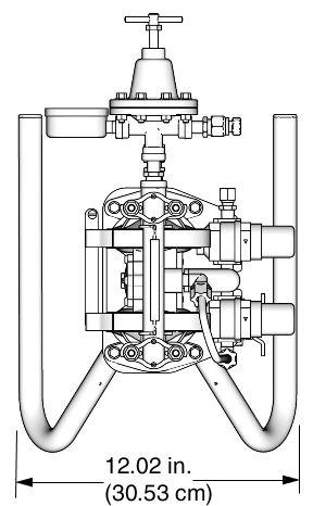 Mått Mått Tekniska data Maximalt vätskearbetstryck Maximalt matningslufttryck 0,7 MPa, 7 bar (100 psi) 0,7 MPa, 7 bar (100 psi) Drifttemperaturområde 40-109 F (4.