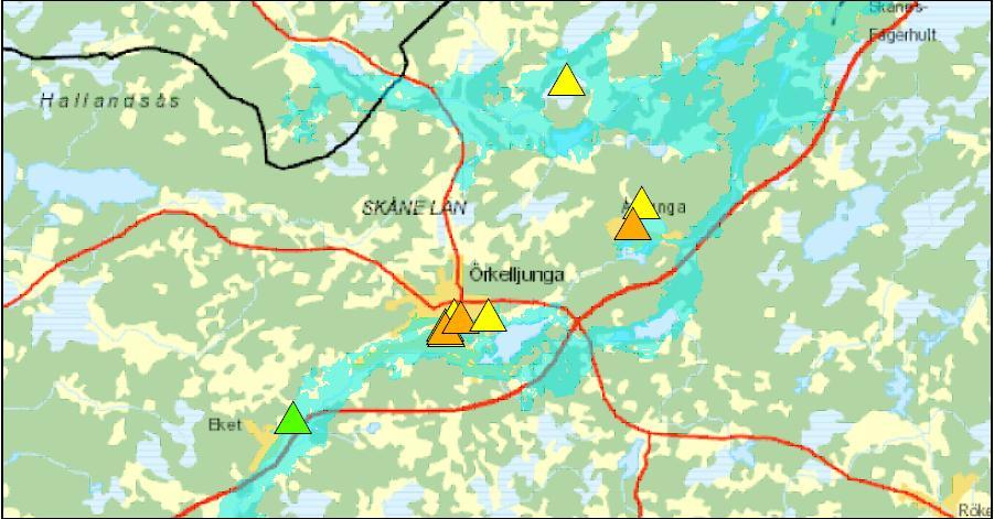 Tomelilla kommun, SE615990-17918 Förekomsten har mycket hög påverkanspoäng och bedöms vara i riskzonen att inte uppnå god kemisk status 2015.