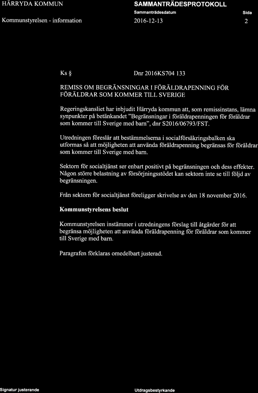 HÄRRYDA KOMMLTN 2016-12-t3 2 t?o ft ltlóf,r*<6 Ks $ 33't'.