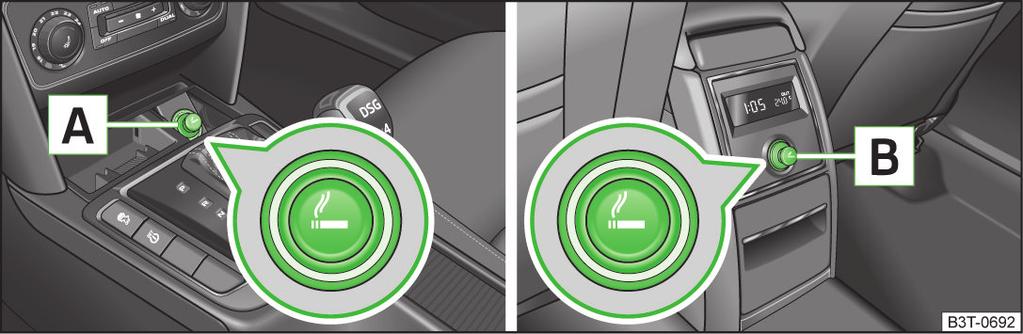 Ställ aldrig varma dryckesbehållare i mugghållaren. När bilen rör sig kan den varma drycken stänka - risk för brännskador! Använd inga bräckliga dryckeskärl (av t.ex. glas, porslin).