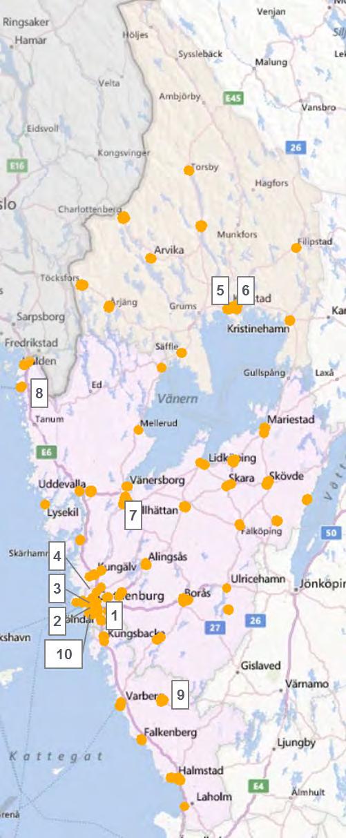 Figur 21: De 10 handelsområden i region