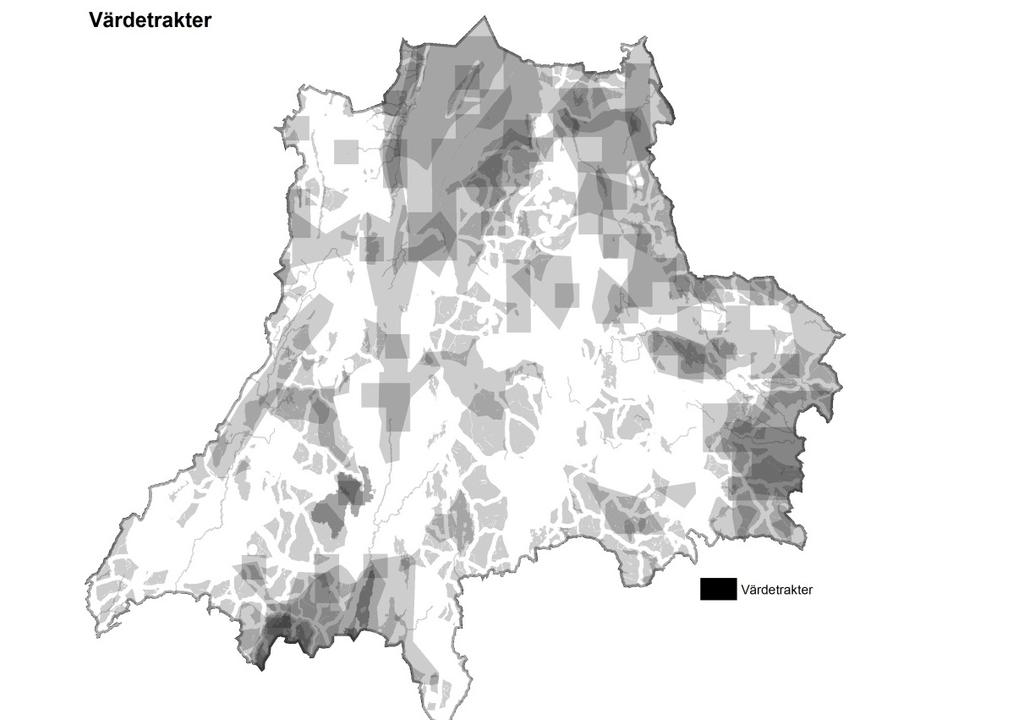 Figur 2. Identifierade värdetrakter i Jönköpings län.