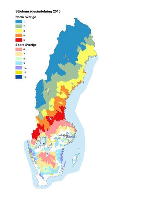 Område 1. betesdjur och fodergrödor på åkermark 2. betesdjur och naturbetes -marker 3. mycket extensi va betesm arker 4. växtodling s-grödor 5.