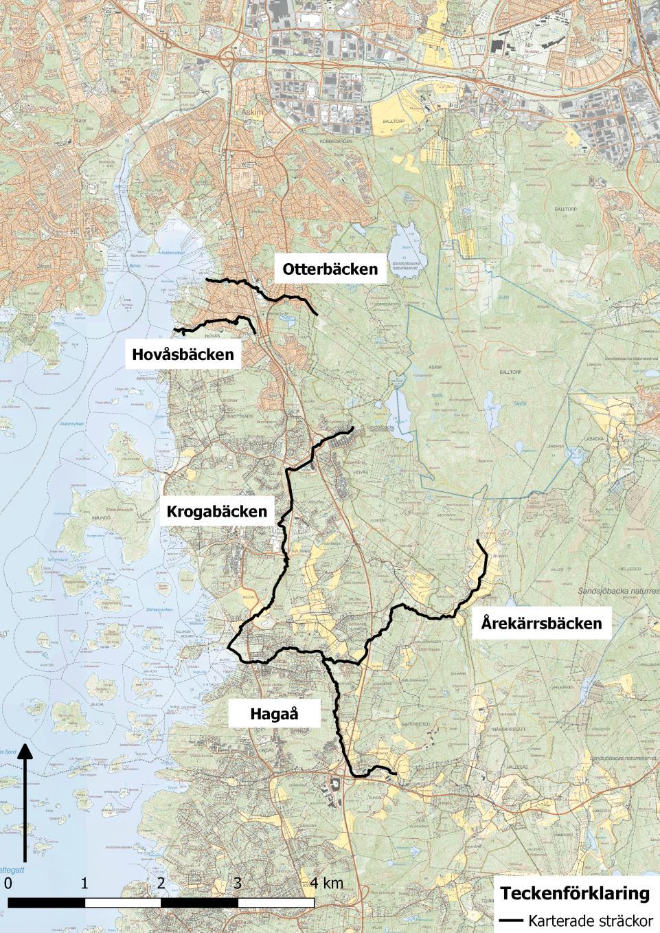 Inledning Sveriges Sportfiske- och Fiskevårdsförbund (Sportfiskarna) har biotopkarterat 5 vattendrag och dess biflöden (Figur 6 & 7 och Tabell 1) inom Göteborgs kommun.