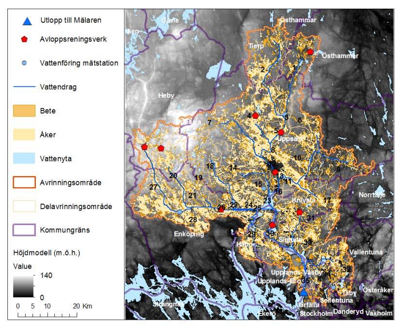 Hydrologisk modellering Riskreducerande åtgärder Mälaren, uppströms Stäket S1 S2 S3 S4 S5 S7 1,5 Log-reduktion i dygnsmedelhalt