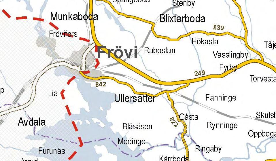 Vid akut omledning av trafik längs riksväg 50, på grund av någon händelse som inträffat mellan Axbergshammar och Lindesberg, leds trafiken via Frövi.