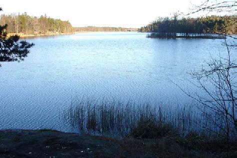 Allmänheten har tillträde ända ner till stranden på många ställen längs den västra delen av Valloxen. Fotot är taget mot nordost från en klippa ovanför Margaretahemmet.