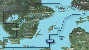 Du får möjlighet att lägga ner sjökortet i ett 3D-liknande perspektiv framför båten för förenklad navigation i okända vatten.