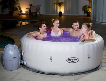 Uppblåsbart spabad Uppblåsbart spabad med komfort och flexibilitet Behaglig värme och skön massage Spabadsvattnet uppvärms till max 40 C.