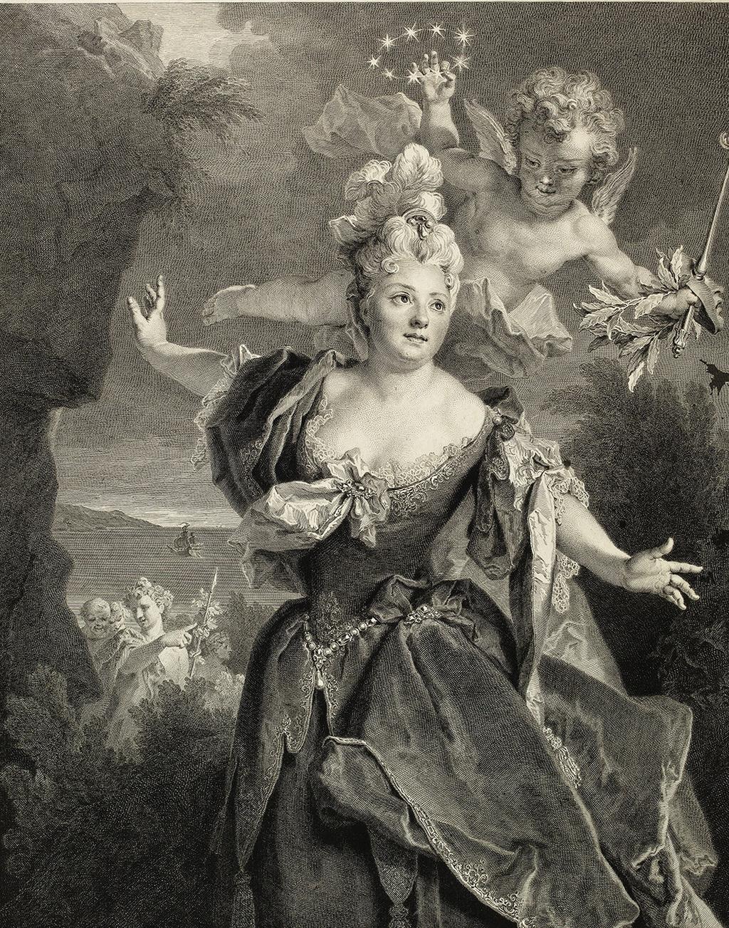 UPPGIFTER & FRÅGOR Mme Emilie de Chatelet var en framstående forskare och matematiker. Hon har avbildats utan smycken men vad tror du att hon hade gillat? Rita ett smycke åt henne!