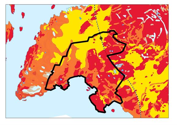Sammanställningskartor Jordartskarta Berg Lera Sand, grus och stenblock Radon 70 Bebyggelseområden
