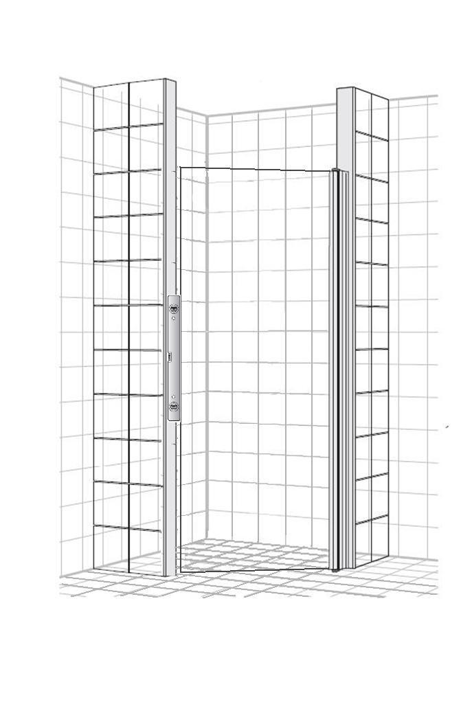 sida 4 4. 5. 6. Man börjar med att montera dörren och justerar in den så att den möter den andra glasblocksprofilen rakt och fint.