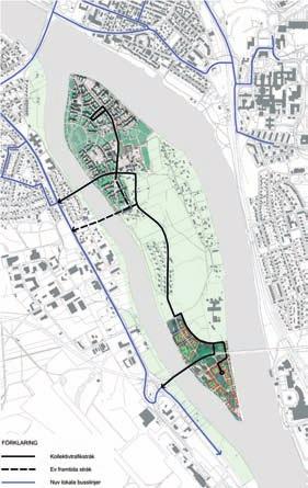 Gång- och cykelvägnät. Kollektivtrafikstråk. vet är att erbjuda trygga gång- och cykelvägar även under sena kvällar och nattetid.