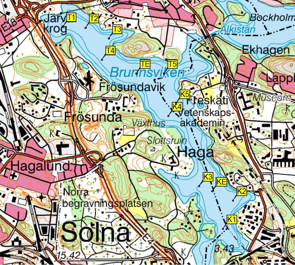 Tabell 2. Provtagna stationer i brackvatten. Koordinater angivna enligt SweRef Lat Long Station Provtyp Koordinater (SweRef Lat Long) Provdjup (N) (E) (m) K1.