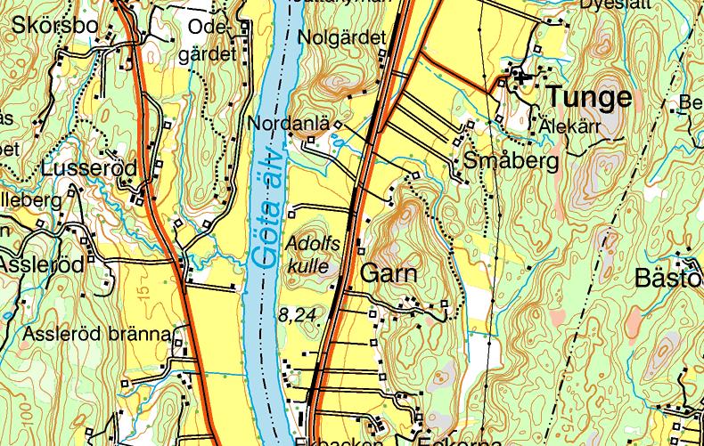 3. Göta älv (Garn) 3. Vattendrag: Göta älv Lokal: Garn X-koord: 644380 Y-koord: 128381 Top.