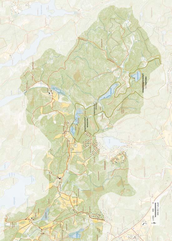 Karta över Ältåns avrinningsområde, västra delen.