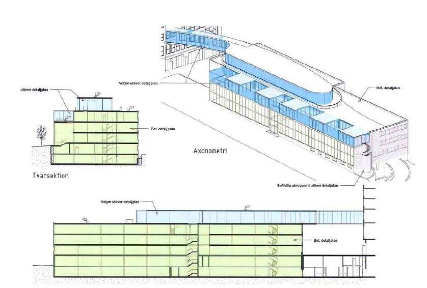10 (38) I och med ombyggnaden planeras en ny fasad i form av stora glaspartier mot Atlasmuren.