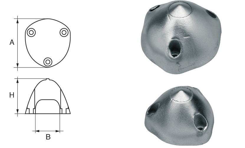 MAX-PROP ANODER Anoder i zink Anod till Max-Prop trekantig model.