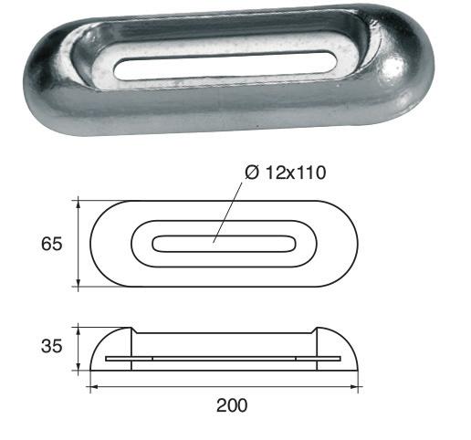MAGNESIUM ANODER Anoder med ovala infästningshål.