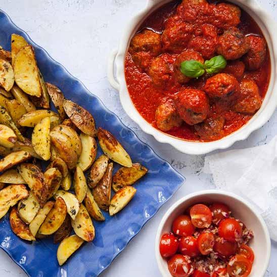 Kommande meny vecka 13 Recept 1: Italienska köttbullar i tomatsås med