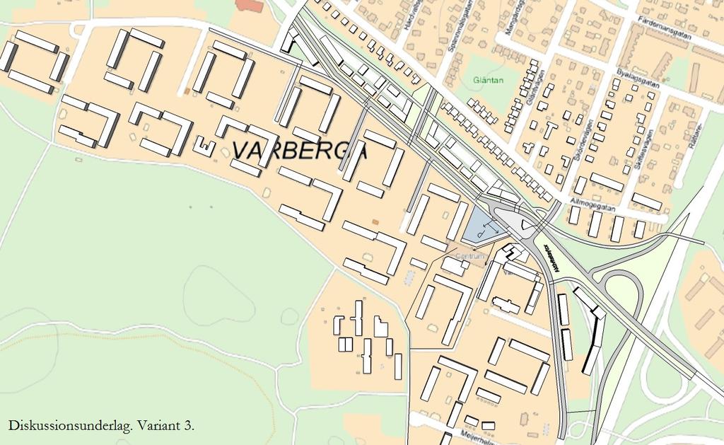 UTVECKLINGSFÖRSLAG FÖR VARBERGA OCH EKERSVÄGEN 11 Variant 3.