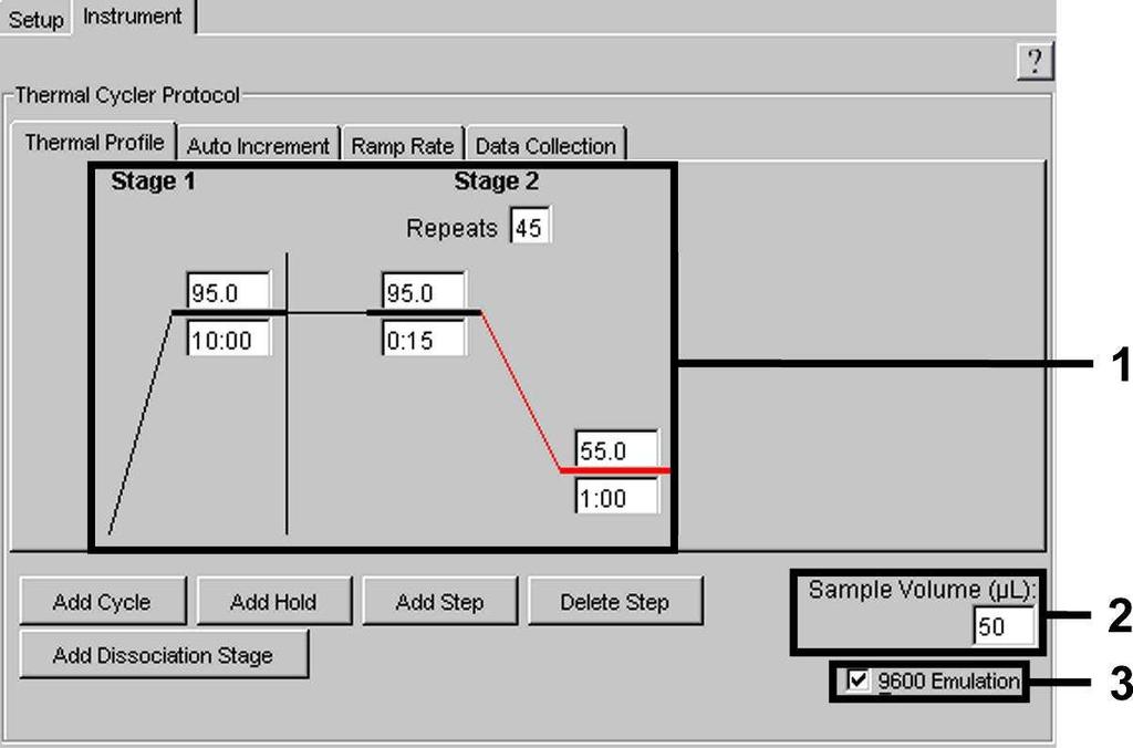 Fig. 21: Framtagning av temperaturprofilen. Vidare finns på Instrument-planet alternativet Data Collection. Om du väljer det här alternativet kommer du till fönstret som visas i Fig. 22.