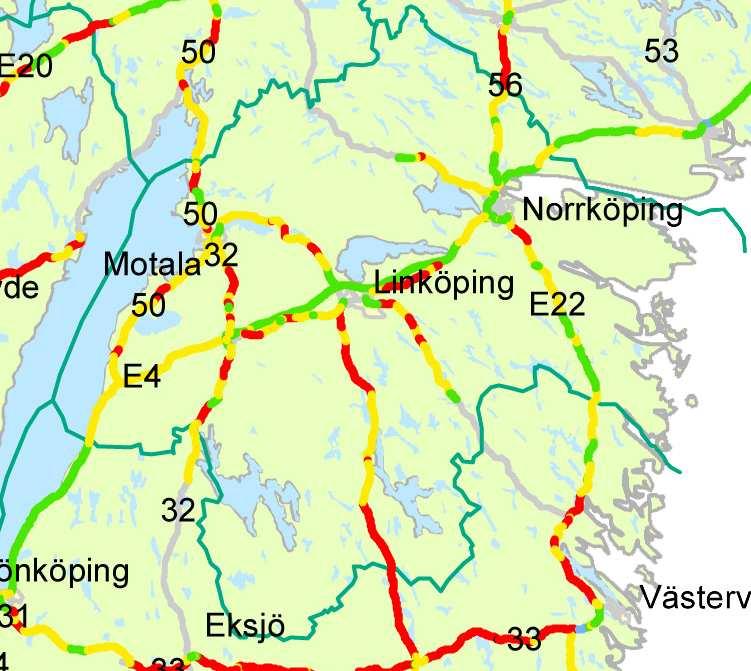 I samband med hastighetsjusteringen sänkts hastigheten på de delar av riksväg 32 som inte håller tillräcklig säkerhetsstandard, samt delar av riksväg 50 och riksväg 35.