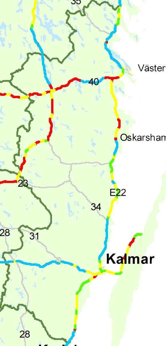 Hastighetsjusteringen har inneburit en viss förbättring av säkerheten från icke godkänd till godkänd nivå på delar av länsväg 136 på Öland.