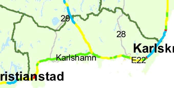 Utvärderingen av hastighetsjusteringens inverkan visar att riksväg 27 genom sänkt