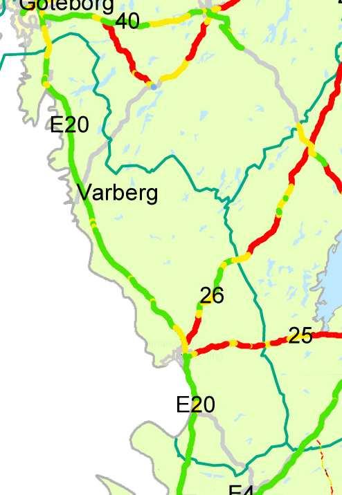 Hallands län Inom Hallands län har E6/E20 samt riksväg 25 och 26 inspekterats under 2007.