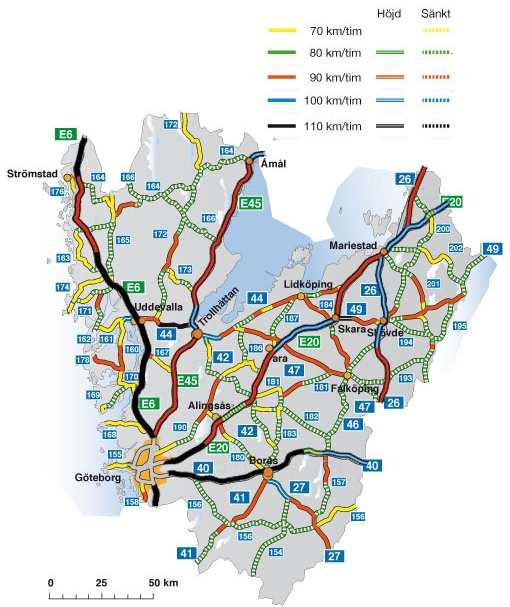 Resultatet av hastighetsjusteringens inverkan visar att i stort sett hela