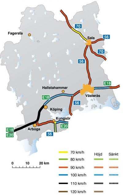 höjd. På riksväg 56 söder om Kungsör har säkerhetsstandarden förbättrats.