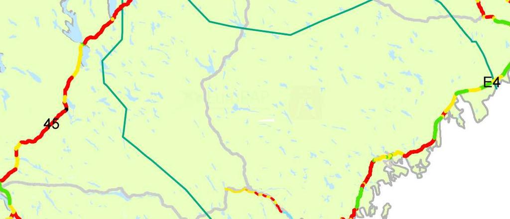 Västernorrlands län I Västernorrlands län håller E4 den högsta säkerheten även om många delsträckor har låg säkerhet.