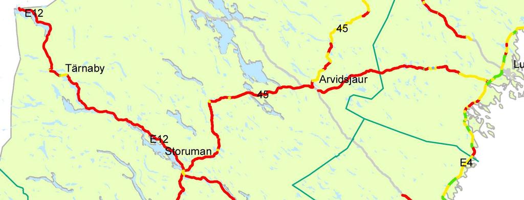 På den icke säkerhetsmässigt godkända inspekterade delen av länsväg 363 har hastigheten sänkts till 100 respektive 80 km/h.