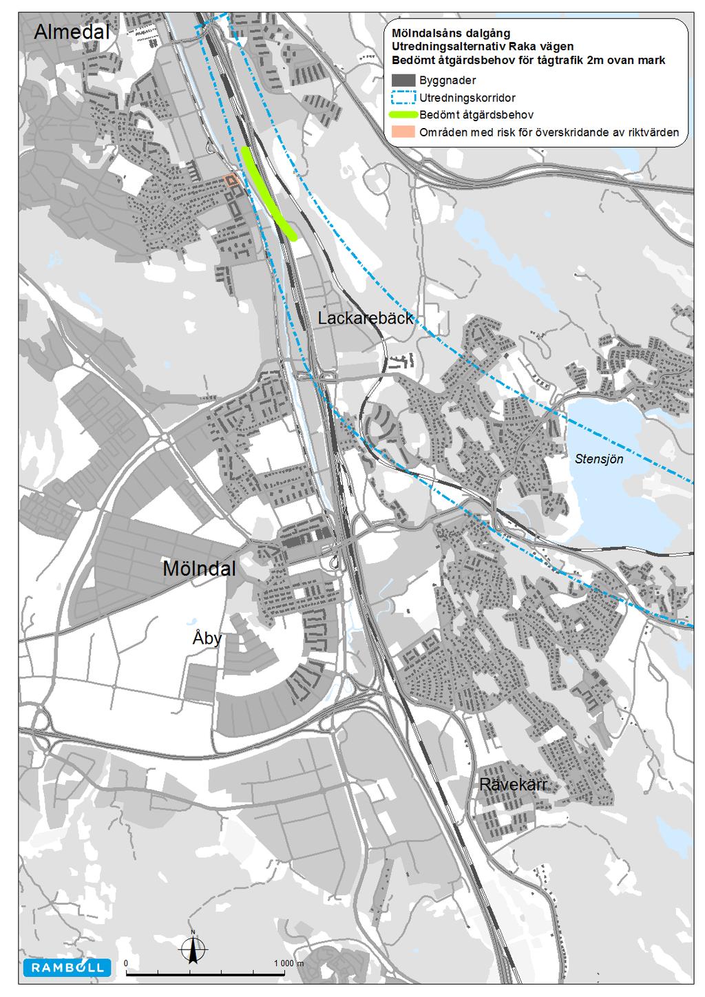 Figur 13 Utredningsalternativ Raka vägen.