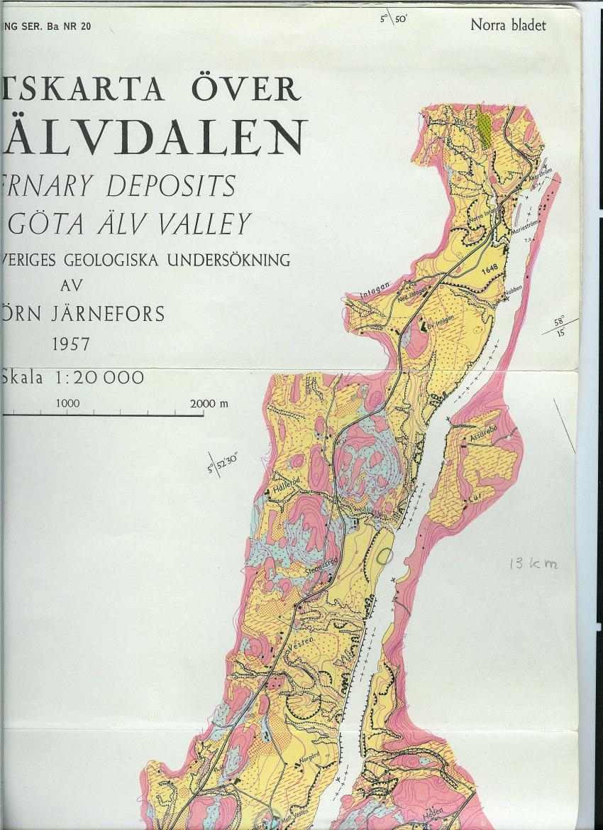 Geologi Lerfylld sprickdal avsatt vid inlandsisens avsmältning 14500-12 500 år sedan 11 000 år sedan utveckling från skärgård till