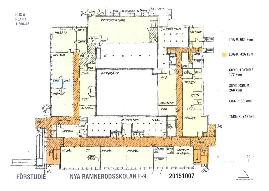 HUS A PLAN 1 1 :200/A3 LOA-V: 981 kvm LOA-K: 426 kvm KRYPUTRYM ME: 172 kvm SKYOOSRUM.