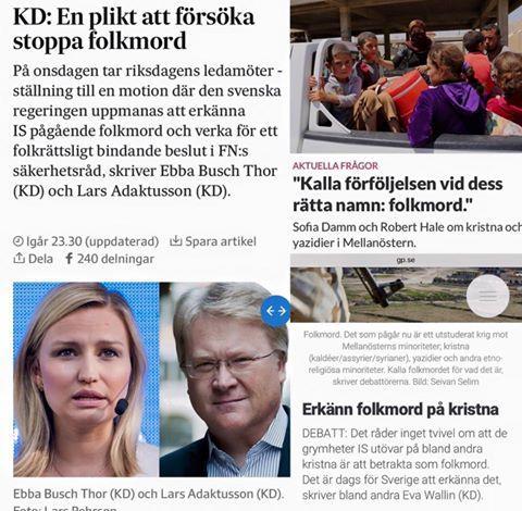 Erkänn folkmordet 3 artiklar samma dag: SVD, GP, Sydsvenskan