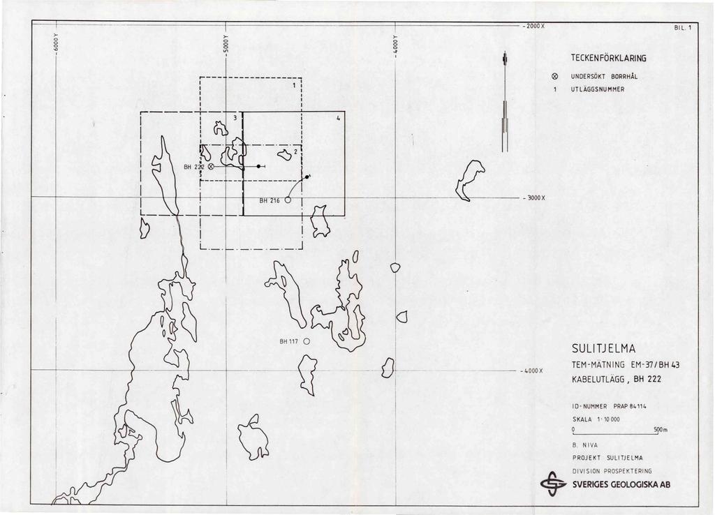 - 000 X BIL TECKENFORKLARING UNDERSÖKT BORRHÅL UTLAGGSNUMMER 3 4 BH r- f - 3000 X L _ BI-7 0 - - 4000 X TEM-MATNING