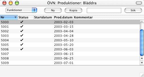 Hansa Financials och HansaWorld Registret Produktioner Det här registret används för att producera lagerförda artiklar med recept, d.v.s. bygga ihop dem av komponenter och lägga dem i lager.