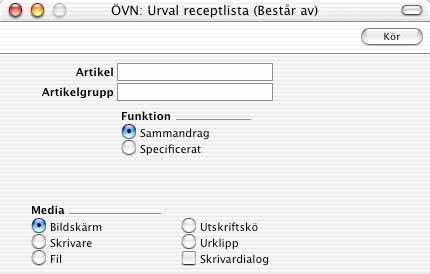 Hansa Financials och HansaWorld Receptlista (ingår i) Artikel Klistra in Special Registret Artiklar Intervall Alfanumeriskt Ange artikelnumret för en sammansatt artikel för att se hur den är uppbyggd.