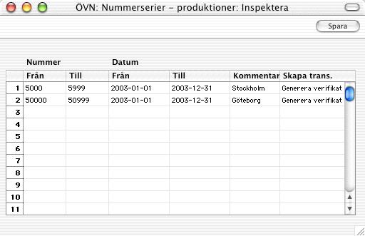 Kapitel 3: Produktion - Inställningar - Nummerserier - produktioner Nummerserier - produktioner Varje produktion har ett eget unikt löpnummer.