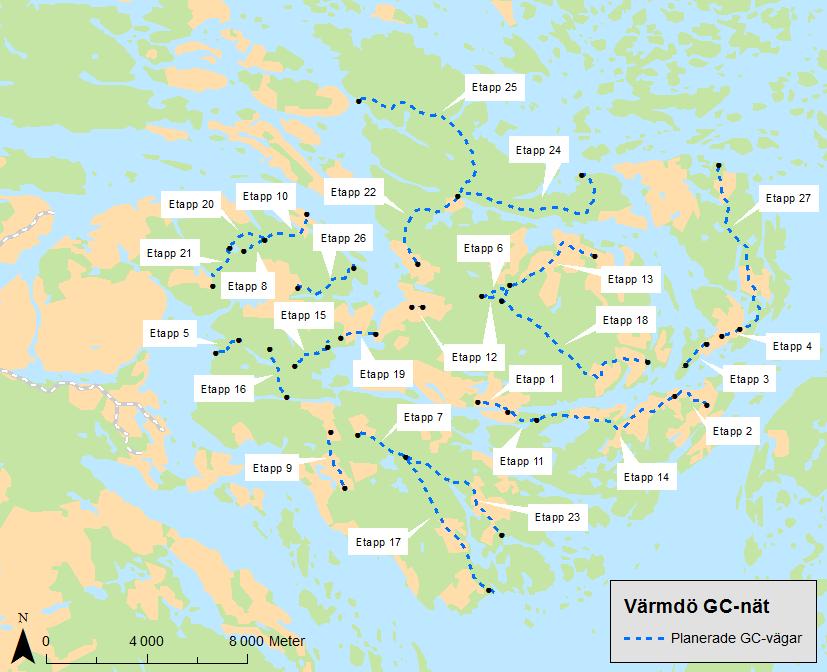 15 3. Genomförande och prioritering av åtgärder Arbetet med gång- och cykelåtgärder i Värmdö måste prioriteras eftersom allt inte kan göras samtidigt.