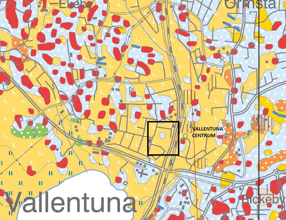 Vallentuna Centrum, Vallentuna Kommun Upprustning av allmän platsmark GH 2013-12-13 Markteknisk undersökningsrapport Geoteknik sid.