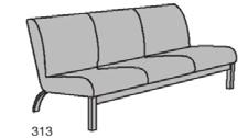 312 Vigor 313, 3-sits Utan armstöd. Som ovan men 3-sits. 313 OBS!