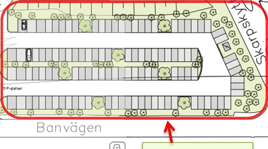 I Figur 1 visas en tänkt översiktlig utformning av den planerade byggnaden. I Figur 2 presenteras en översiktsbild över planområdet.