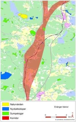 Skogsstyrelsen har utöver ovan listade naturvärden också fastställt två biotopskyddsytor som ligger inom utredningskorridoren för dessa etapper.